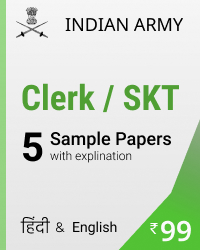 Indian army Clerk solved sample papers Hindi/English