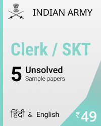 Indian army Clerk unsolved sample papers Hindi/English